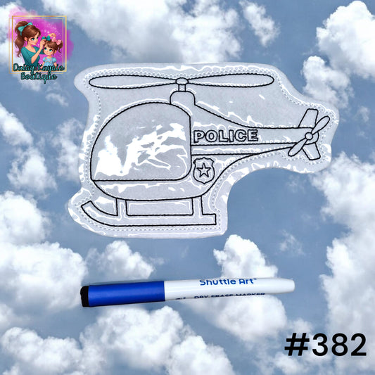 Police Helicopter Coloring Doll