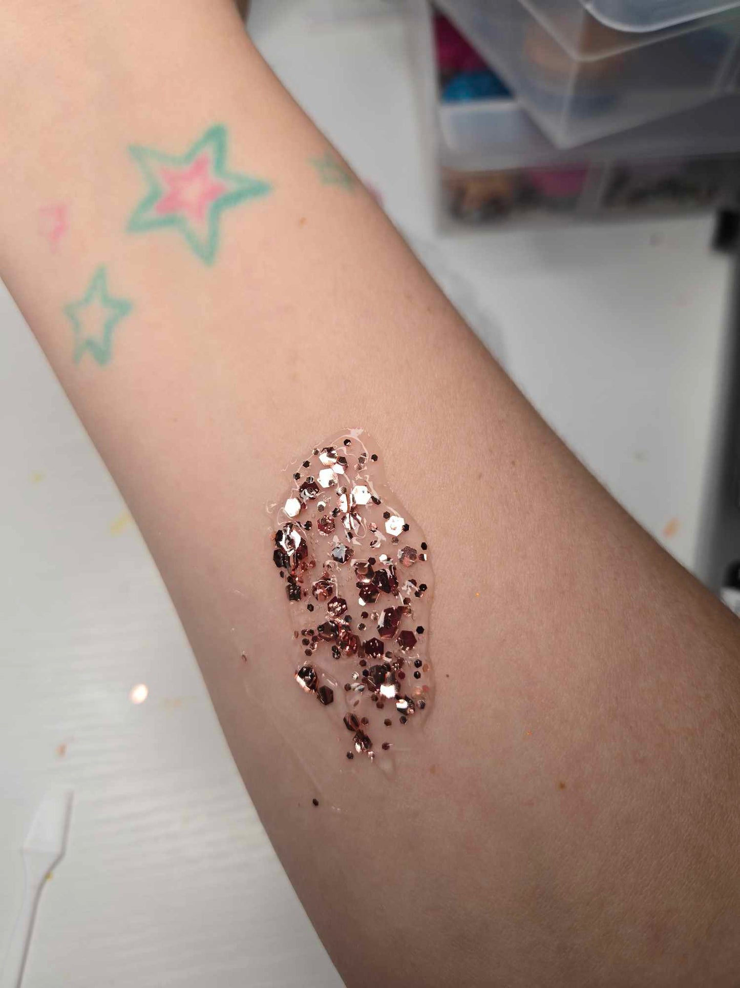 Rose Gold Glitter Hair Gel
