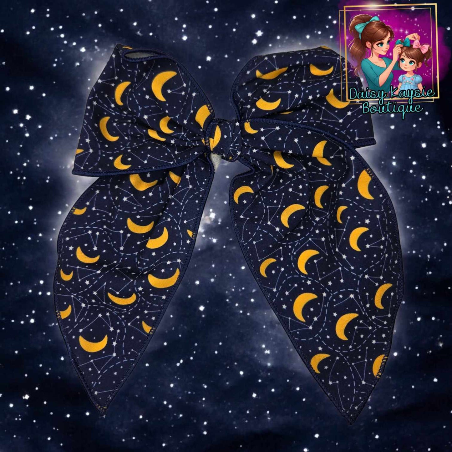 Astrology Stars Moon LG Saylor Hair Bow