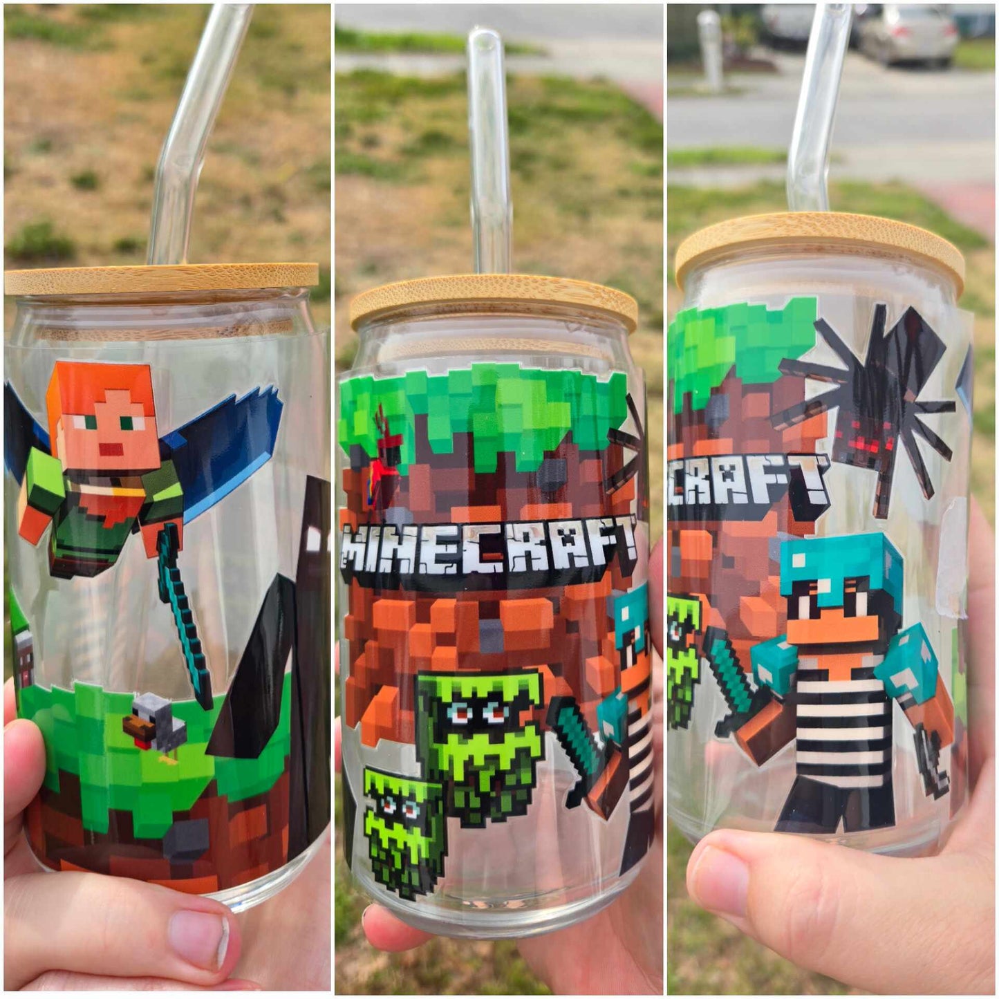 16 oz Glass cup Building Video Game