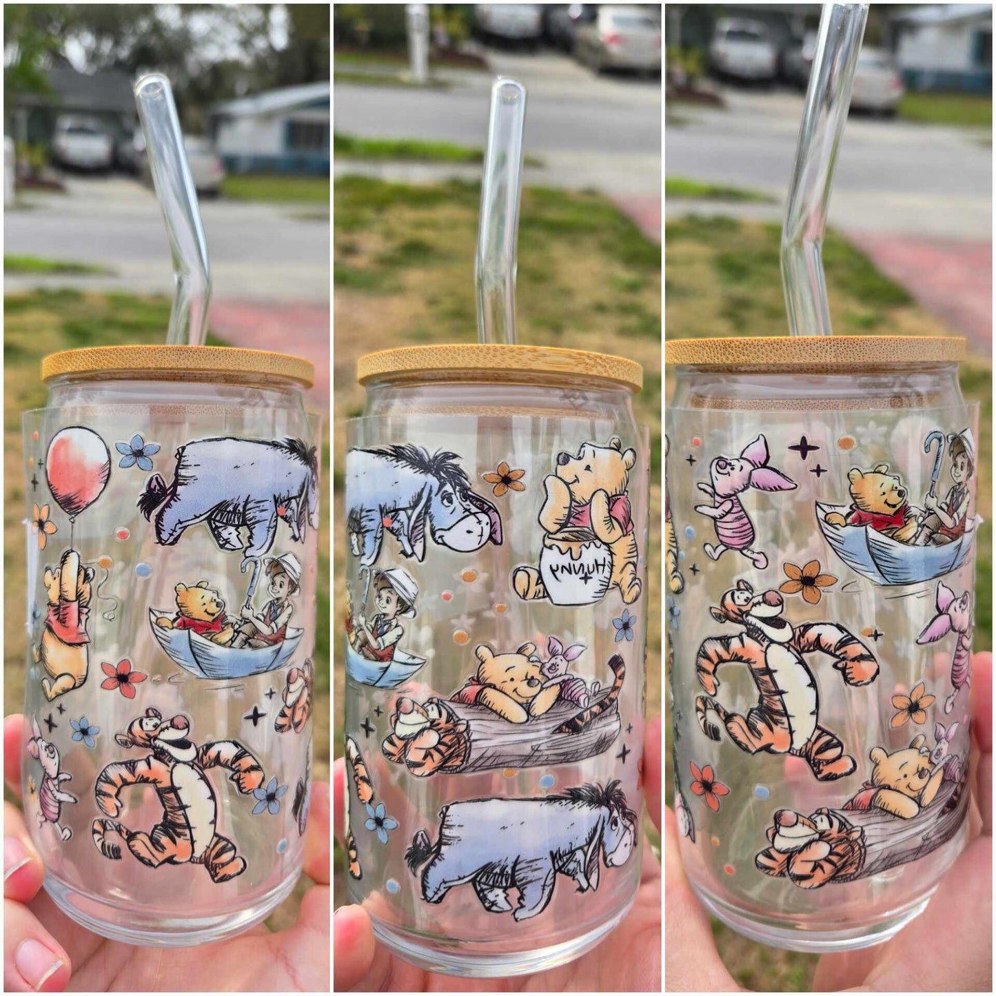 16 oz Glass cup Forrest Friends