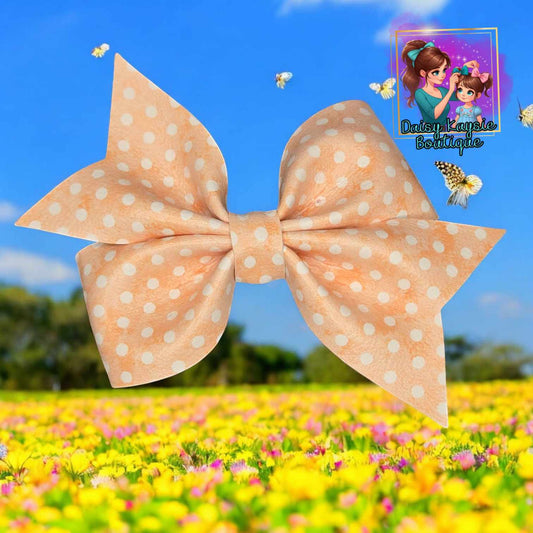 Light Orange Polka Dots Faux Pinwheel