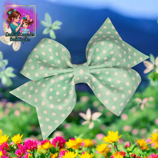 Mint green Polka Dots Faux Pinwheel