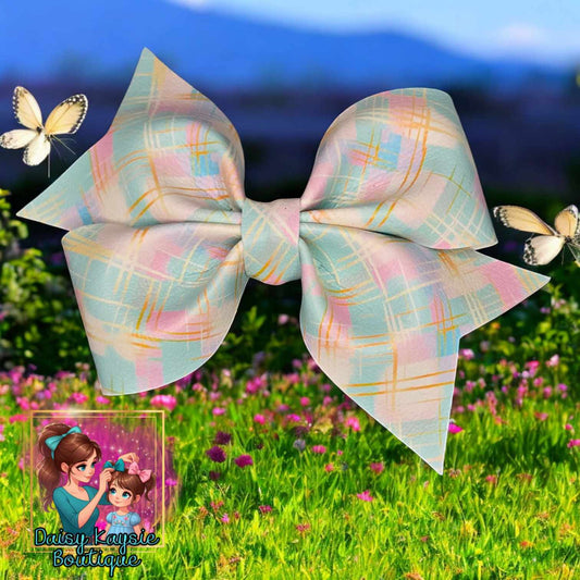 Pastel Plaid Faux Pinwheel