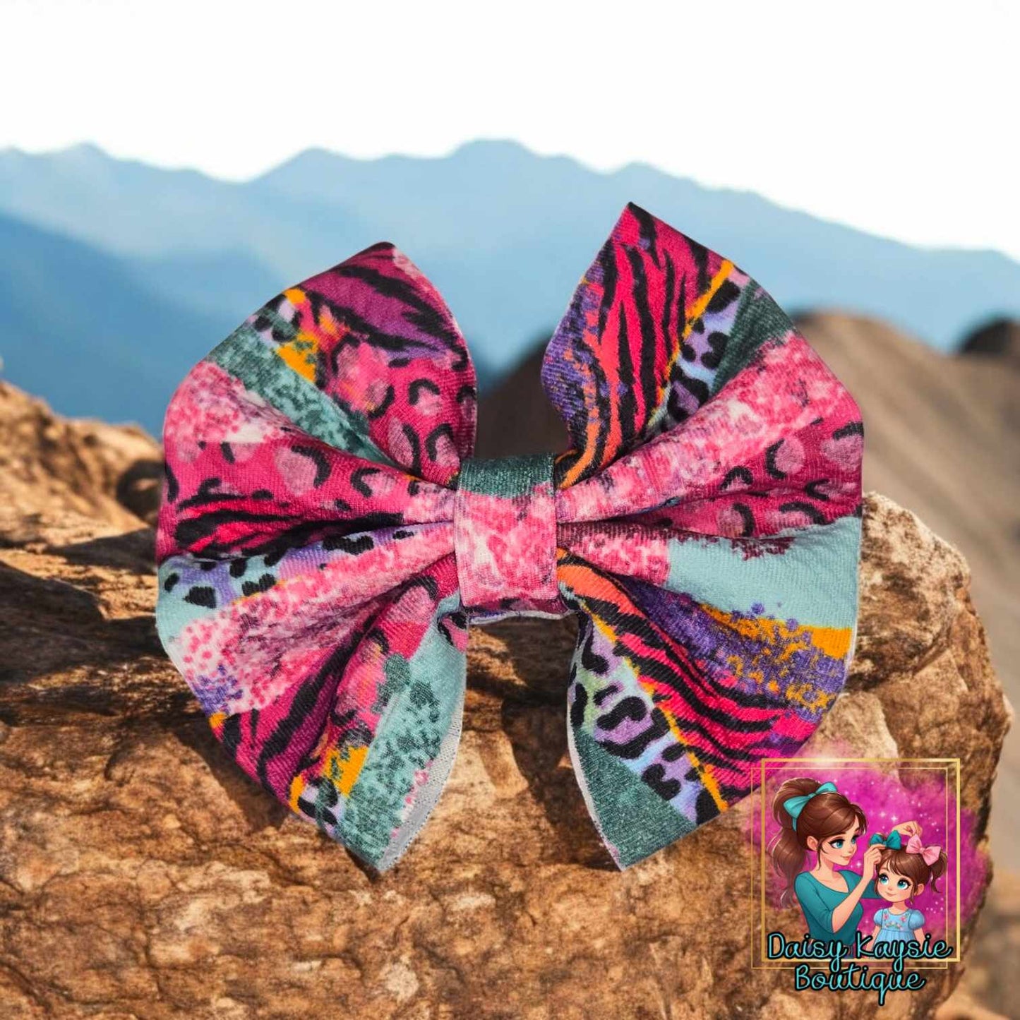 Paint Smear Animal Print Kenzie Bow