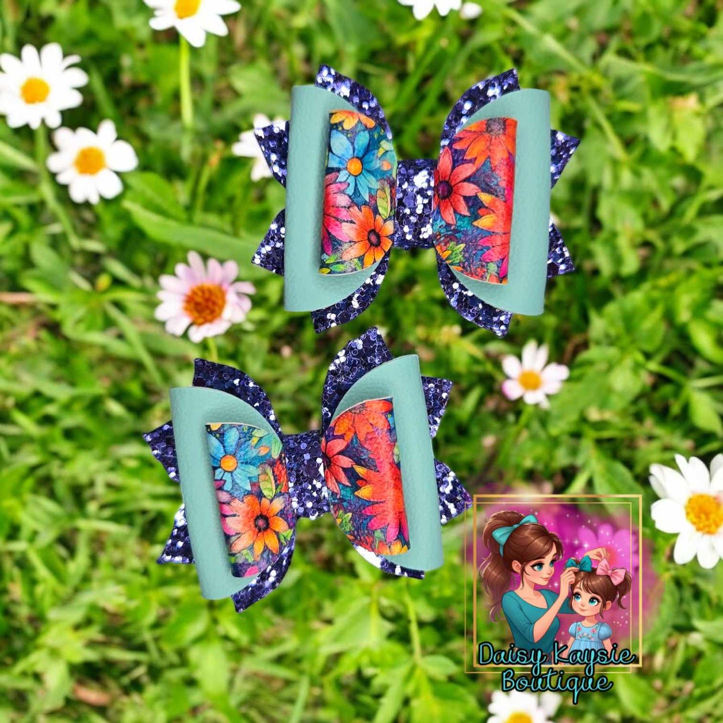 Neon Floral Piggy Set