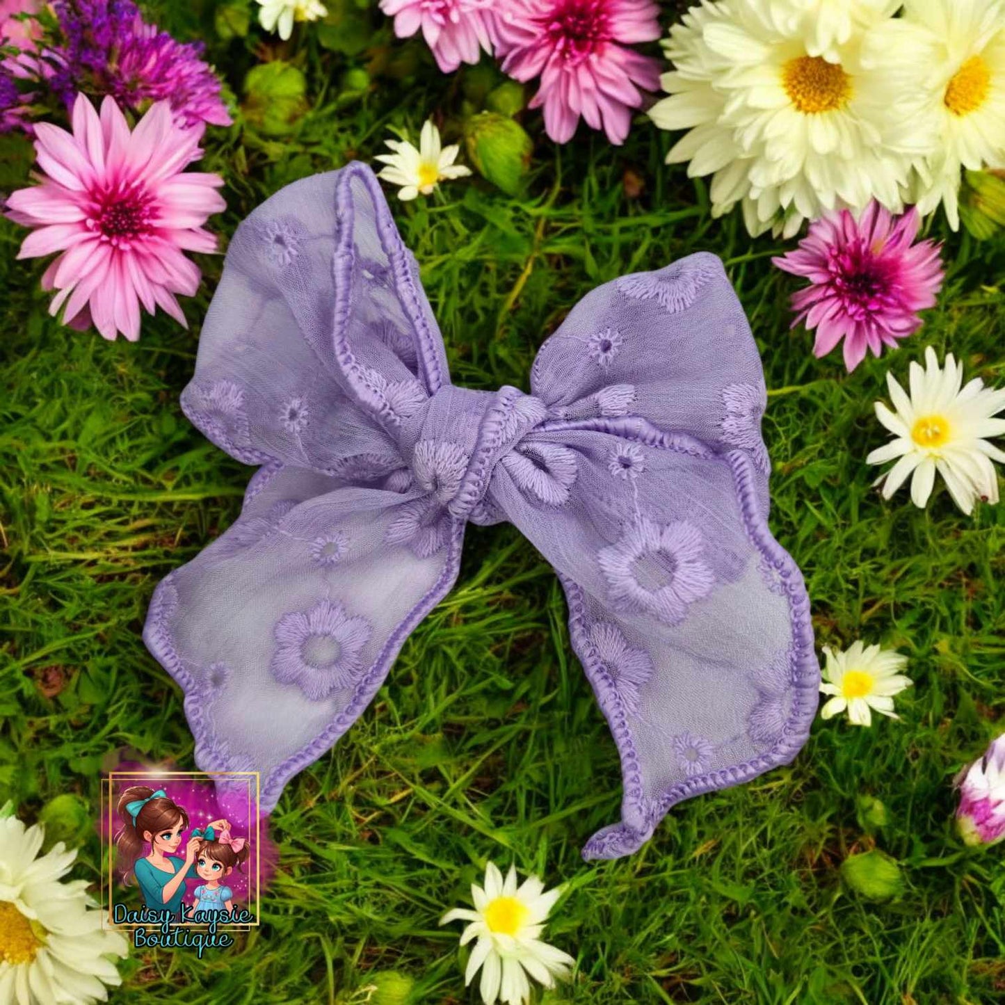 Spring Lavender Sheer Saylor Hair Bow