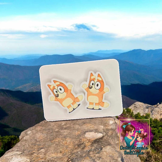 Orange Sister Dog Earings