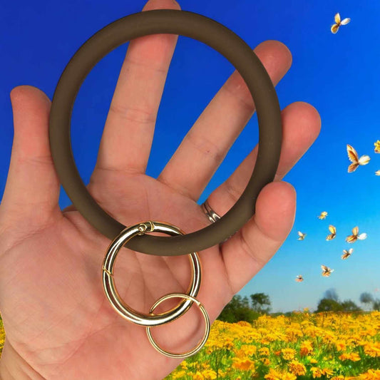 Silicone Key Ring Brown