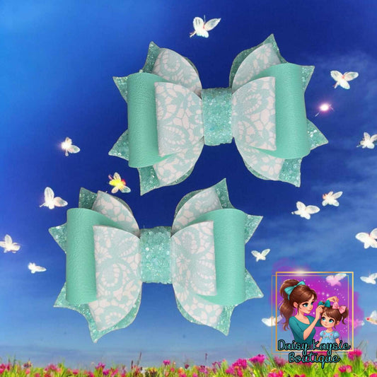Mint Lace Piggy Set