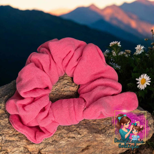 Pink Cotton Scrunchie