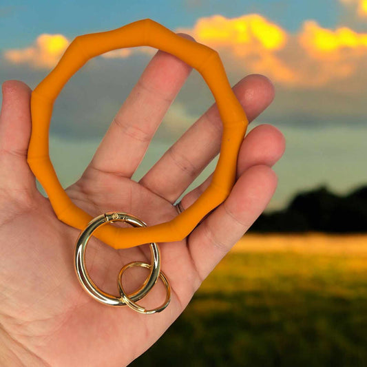 Silicone Key Ring Burnt Orange