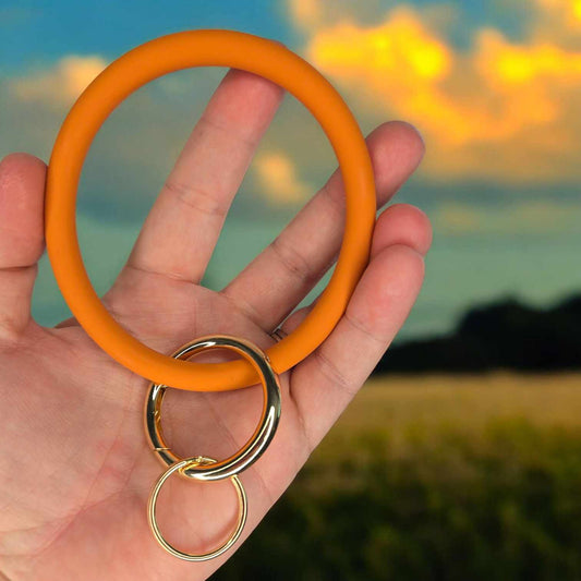 Silicone Key Ring Burnt Orange
