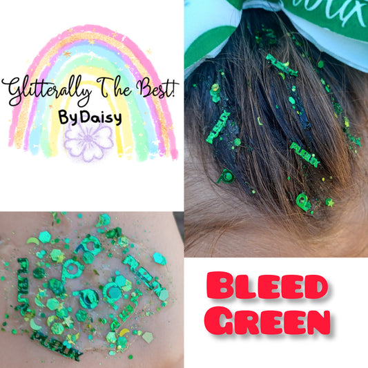 Bleed Green Glitter Hair Gel