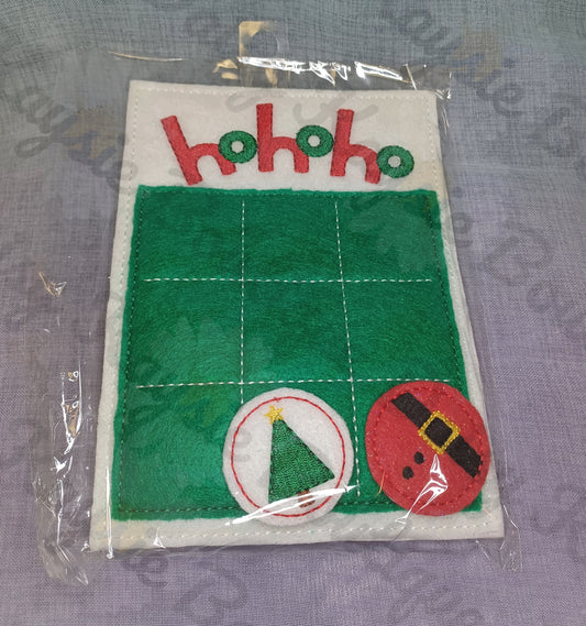 HO HO HO Santa Belt Christmas Tree Tic Tac Tie Travel Game