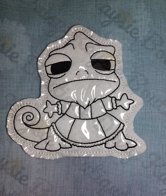 Chameleon In Dress Lizard Long Haired Princess Dry Erase Coloring Doll