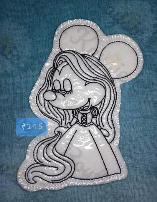 Long Haired Mouse Princess Coloring Doll
