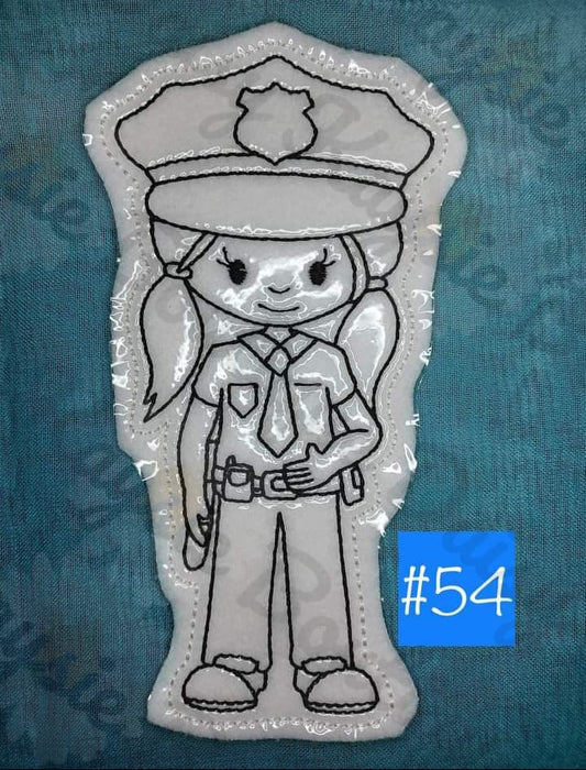 Police Girl Coloring Doll