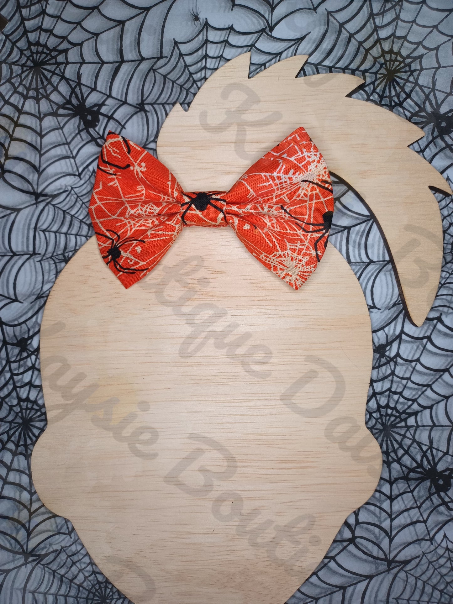 Halloween Matching Bow & Bowtie Spiderweb Black Widow Spider