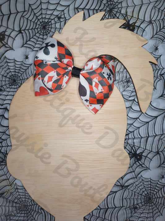 Alice Playing Cards Halloween Bow
