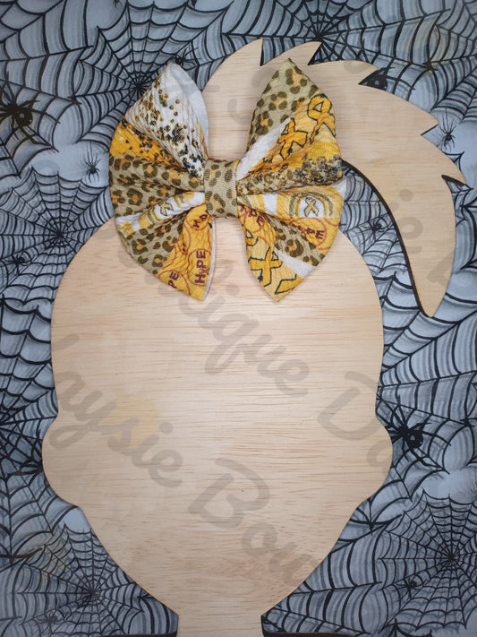 Childhood Cancer Awareness Hope Gold Support Ribbon Sm Kenzie Bow