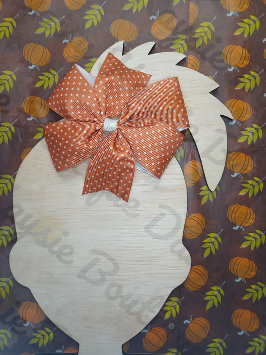Rusty Fall Polka Dot Medium Pinwheel Bow