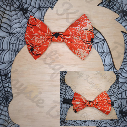 Halloween Matching Bow & Bowtie Spiderweb Black Widow Spider