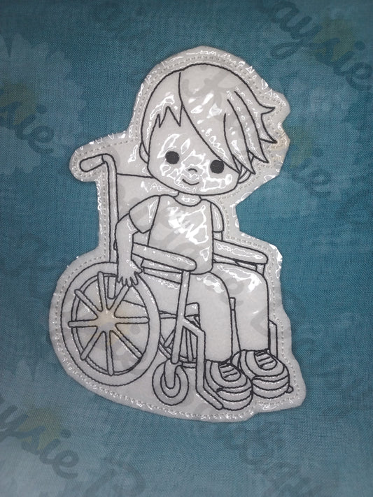 Boy In Wheelchair Dry Erase Coloring Doll Activity