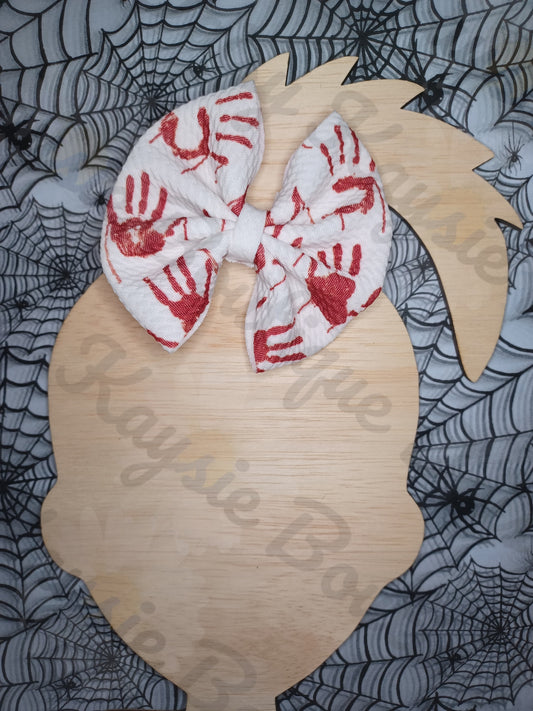 Murder True Crime Bloody Hands Halloween Bow