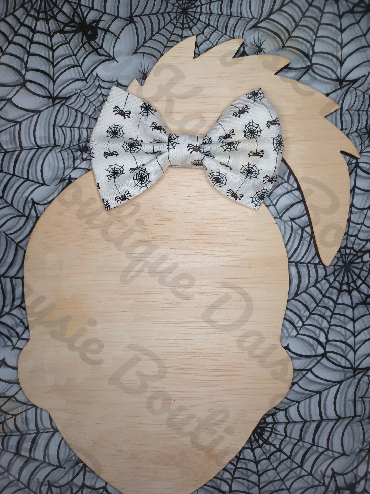 Halloween Itsy Bitsy Spider In A Web Hairbow & Matching Bowtie