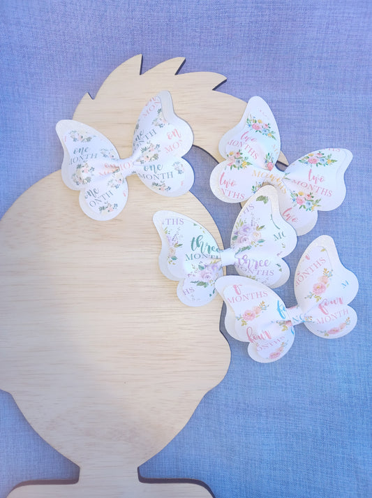 Milestone Month Butterfly Bow One Two Three Four Five Six Seven Eight Nine Ten Eleven Months