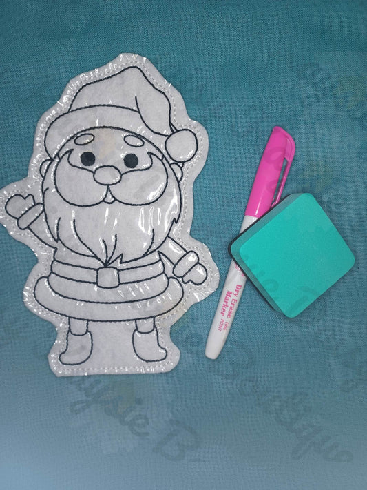 Santa Clause Christmas Dry Erase Coloring Activity