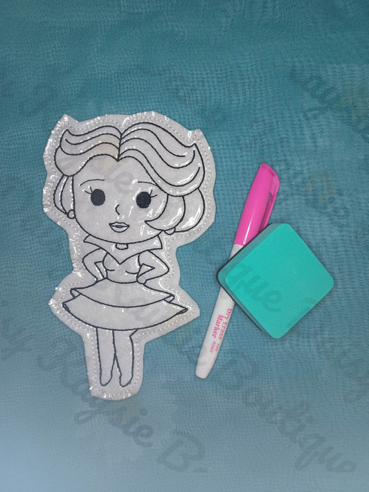 Futuristic Space Family Mom Dry Erase Coloring Activity