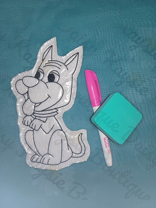 Futuristic Family Space Dog Dry Erase Coloring Activity