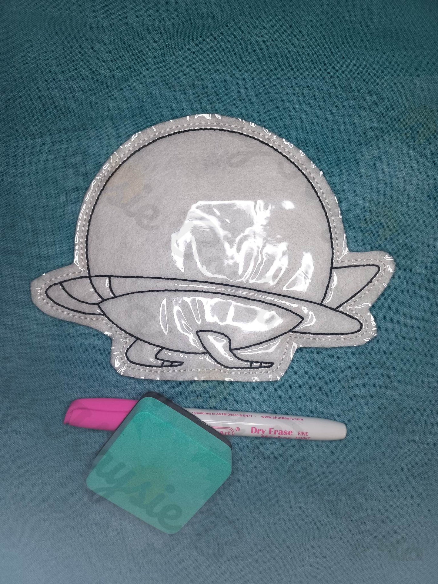 Futuristic Family Space House Dry Erase Coloring Activity
