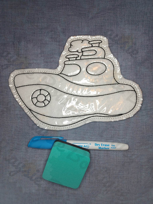 Toy Boat Ship Dry Erase Coloring Activity