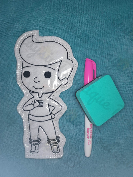Futuristic Space Family Brother Dry Erase Coloring Activity
