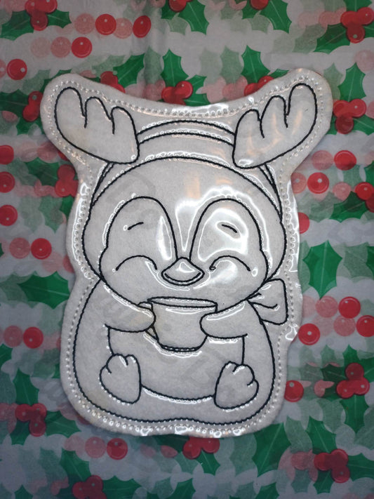 Christmas Penguin Dry Erase Coloring Activity