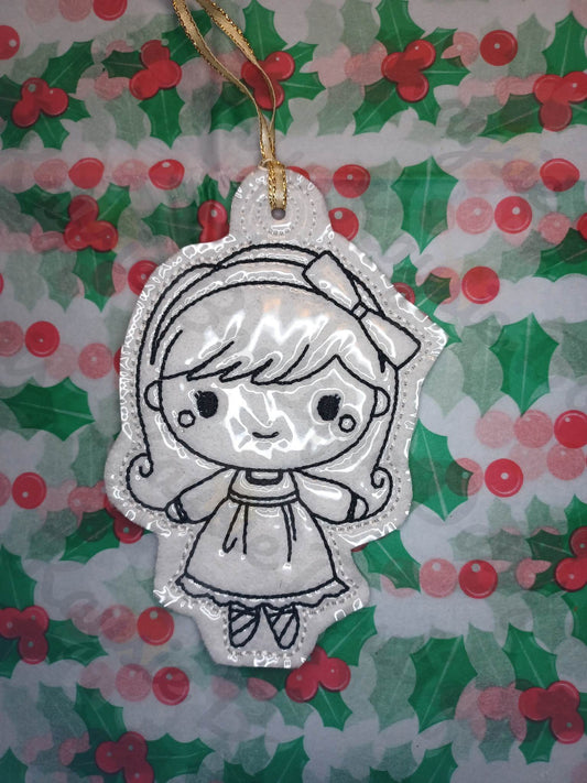 Angel Girl Dry Erase Coloring Ornament